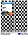 iPod Nano 4G Skin - Checkered Canvas Black and White