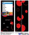 iPod Nano 4G Skin - Lots of Dots Red on Black
