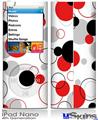 iPod Nano 4G Skin - Lots of Dots Red on White