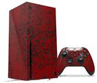 WraptorSkinz Skin Wrap compatible with the 2020 XBOX Series X Console and Controller Folder Doodles Red Dark (XBOX NOT INCLUDED)