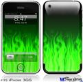 iPhone 3GS Skin - Fire Flames Green