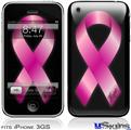 iPhone 3GS Skin - Hope Breast Cancer Pink Ribbon on Black