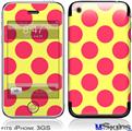 iPhone 3GS Skin - Kearas Polka Dots Pink And Yellow