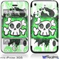 iPhone 3GS Skin - Cartoon Skull Green