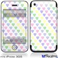 iPhone 3GS Skin - Pastel Hearts on White