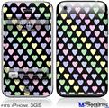 iPhone 3GS Skin - Pastel Hearts on Black