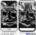 iPhone 3GS Skin - Chrome Skull on Black