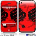 iPhone 3GS Skin - Oriental Dragon Black on Red