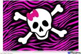 Poster 36"x24" - Pink Zebra Skull