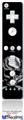 Wii Remote Controller Face ONLY Skin - Chrome Skull on Black