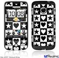 HTC Droid Eris Skin - Hearts And Stars Black and White