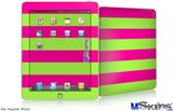 iPad Skin - Psycho Stripes Neon Green and Hot Pink