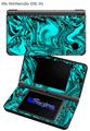 Liquid Metal Chrome Neon Teal - Decal Style Skin compatible with Nintendo DSi XL (DSi SOLD SEPARATELY)