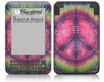 Tie Dye Peace Sign 103 - Decal Style Skin fits Amazon Kindle 3 Keyboard (with 6 inch display)