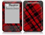 Red Plaid - Decal Style Skin fits Amazon Kindle 3 Keyboard (with 6 inch display)