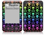 Skull and Crossbones Rainbow - Decal Style Skin fits Amazon Kindle 3 Keyboard (with 6 inch display)