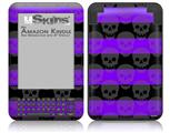 Skull Stripes Purple - Decal Style Skin fits Amazon Kindle 3 Keyboard (with 6 inch display)