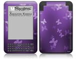Bokeh Butterflies Purple - Decal Style Skin fits Amazon Kindle 3 Keyboard (with 6 inch display)