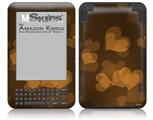Bokeh Hearts Orange - Decal Style Skin fits Amazon Kindle 3 Keyboard (with 6 inch display)