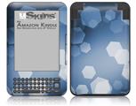Bokeh Hex Blue - Decal Style Skin fits Amazon Kindle 3 Keyboard (with 6 inch display)