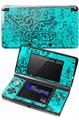 Folder Doodles Neon Teal - Decal Style Skin fits Nintendo 3DS (3DS SOLD SEPARATELY)