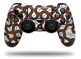 WraptorSkinz Skin compatible with Sony PS4 Dualshock Controller PlayStation 4 Original Slim and Pro Locknodes 01 Burnt Orange (CONTROLLER NOT INCLUDED)