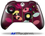 Decal Skin Wrap fits Microsoft XBOX One Wireless Controller Plain Leaves On Burgundy