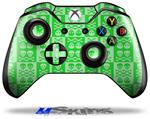 Decal Skin Wrap fits Microsoft XBOX One Wireless Controller Skull And Crossbones Pattern Green