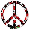 Checker Graffiti - Peace Sign Car Window Decal 6 x 6 inches