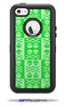 Skull And Crossbones Pattern Green - Decal Style Vinyl Skin fits Otterbox Defender iPhone 5C Case (CASE SOLD SEPARATELY)
