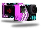 Black Waves Neon Teal Hot Pink - Decal Style Skin fits GoPro Hero 4 Silver Camera (GOPRO SOLD SEPARATELY)