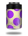 Skin Decal Wrap for Yeti Colster, Ozark Trail and RTIC Can Coolers - Kearas Polka Dots Purple On Cream (COOLER NOT INCLUDED)