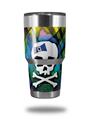 Skin Decal Wrap for Yeti Tumbler Rambler 30 oz Rainbow Plaid Skull (TUMBLER NOT INCLUDED)