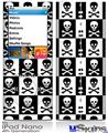 iPod Nano 4G Skin - Skull Checkerboard