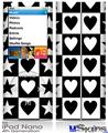 iPod Nano 4G Skin - Hearts And Stars Black and White