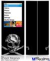 iPod Nano 4G Skin - Chrome Skull on Black