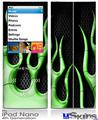 iPod Nano 4G Skin - Metal Flames Green