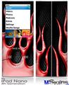 iPod Nano 4G Skin - Metal Flames Red