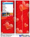 iPod Nano 4G Skin - Glass Hearts Red