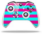 WraptorSkinz Decal Skin Wrap Set works with 2016 and newer XBOX One S / X Controller Psycho Stripes Neon Teal and Hot Pink (CONTROLLER NOT INCLUDED)