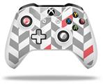 WraptorSkinz Decal Skin Wrap Set works with 2016 and newer XBOX One S / X Controller Chevrons Gray And Coral (CONTROLLER NOT INCLUDED)