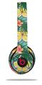 WraptorSkinz Skin Decal Wrap compatible with Beats Solo 2 and Solo 3 Wireless Headphones Beach Flowers 02 Seafoam Green (HEADPHONES NOT INCLUDED)