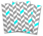 WraptorSkinz Vinyl Craft Cutter Designer 12x12 Sheets Chevrons Gray And Aqua - 2 Pack