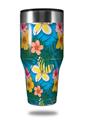 Skin Decal Wrap for Walmart Ozark Trail Tumblers 40oz Beach Flowers 02 Blue Medium (TUMBLER NOT INCLUDED) by WraptorSkinz