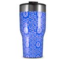 WraptorSkinz Skin Wrap compatible with 2017 and newer RTIC Tumblers 30oz Gothic Punk Pattern Blue (TUMBLER NOT INCLUDED)