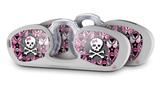 Decal Style Vinyl Skin Wrap 2 Pack for Nooz Glasses Rectangle Case Pink Bow Skull (NOOZ NOT INCLUDED) by WraptorSkinz