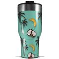 Skin Wrap Decal for 2017 RTIC Tumblers 40oz Coconuts Palm Trees and Bananas Seafoam Green (TUMBLER NOT INCLUDED)