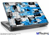 Laptop Skin (Medium) - Checker Skull Splatter Blue