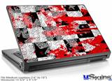 Laptop Skin (Medium) - Checker Skull Splatter Red