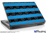 Laptop Skin (Medium) - Skull Stripes Blue